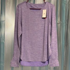 Baleaf Women's Heathered Purple Athletic Wear Shirt